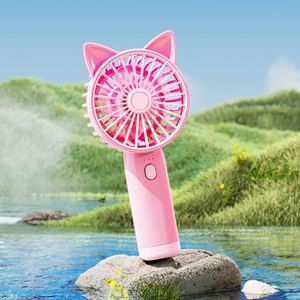 Ventilador de Mano Pequeño, Portátil, con Carga USB, 3 Velocidades Ajustables, Diseño de Dibujos Animados - Product Image 1