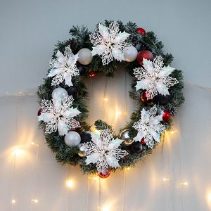 Metal Wreath Frame Ring Round DIY Macrame <strong>Floral</strong> Crafts <strong>Wire</strong> Wreath Form Christmas Decoration Door Craft (White, 12 Inch) - Product Image 6