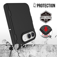 Coque de téléphone texturée colorée avec béquille dissimulée pour iPhone Duo, protection antichoc en PC et TPU, vente en gros usine