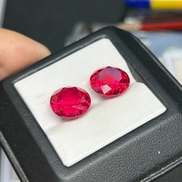 Saphir bleu rond coupe brillante 4mm-12mm méthode de traction Pigeon cultivé en laboratoire sang rouge rubis pierre précieuse