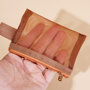 Tùy Chỉnh Thời Trang <span class=keywords><strong>Nylon</strong></span> Lưới Dây Kéo Tam Giác Rõ Ràng Mini Trang Điểm Đồng Xu Ví Son Môi Túi Tổ Chức Du Lịch Mỹ Phẩm Lưu Trữ Túi - Product Image 3