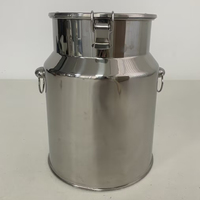 Seau de transport de lait en acier inoxydable non magnétique 18L 201 avec couvercle hermétique à quatre boucles pour ferme laitière