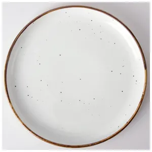 Коммерческий набор фарфоровой посуды 18/8, позолоченные одноразовые тарелки