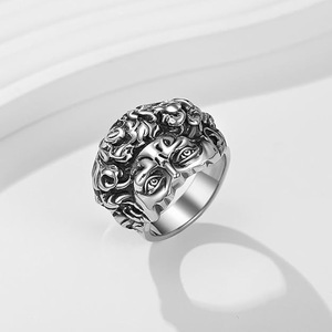 Bague vintage pour homme, bague en métal rare, personnalisation possible, bague en zirconium pour le pouce, bague en acier inoxydable, personnalisée - Product Image 1