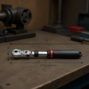 Llave de trinquete de 237 Fb y 1/2 pulgada con longitud ajustable y mango de agarre cómodo para trabajos mecánicos de precisión - Product Image 3