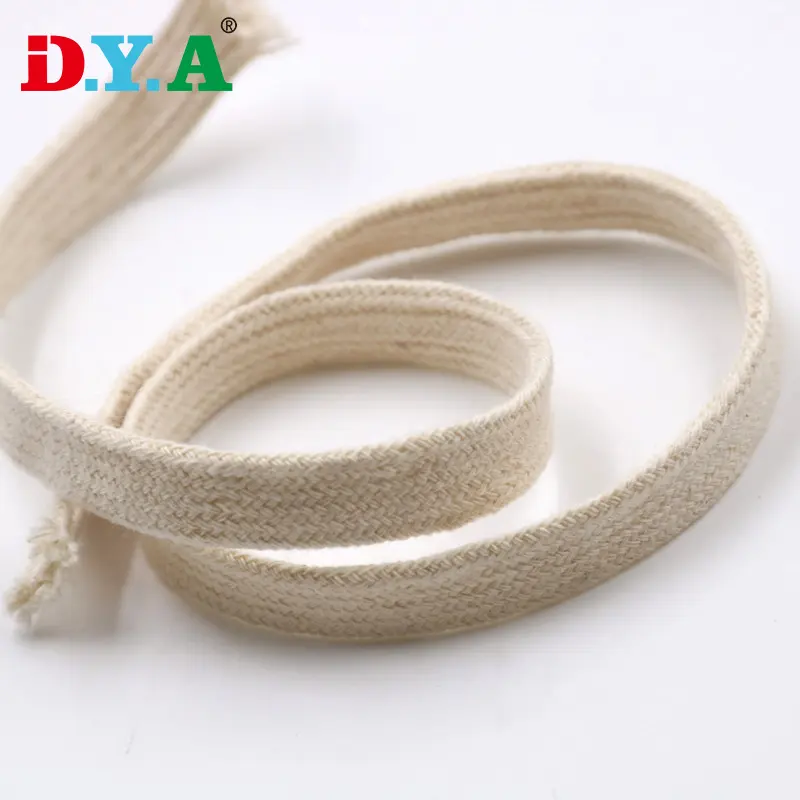 Stock Raw White 32 Double Core Platte Katoenen Koord Voor Kleding Broek Taille Touwschoenen Geweven Riem