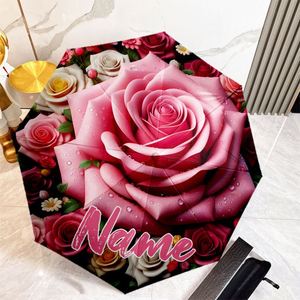 1 Parapluie Pliant Rose Personnalisé Sans Minimum de Commande, Cadeau Floral Romantique, Impression UV, Ombrello Personnalisato - Product Image 1