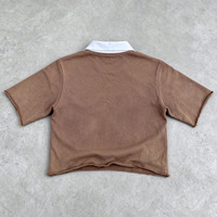 Polo décontracté pour homme sur mesure, col contrastant, tissu en daim, respirant, anti-plis, confortable, été, extérieur, quotidien