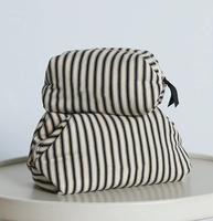 Trousse de Toilette de Voyage Tendance en Coton, Sac Cosmétique Rigide, Petite Pochette de Rangement, Trousse de Maquillage, Étui de Voyage