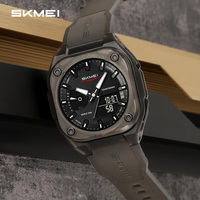 Jam Tangan Pria SKMEI 2328 Mewah Analog-Digital Kronograf Tahan Air Silikon dengan Logo yang Dapat Disesuaikan Layar LED