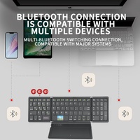 JOMAA Yeni Deri Katlanabilir Kablosuz BT Mini Klavye, USB Tip-C Ergonomik Tasarımlı Tablet Dizüstü Bilgisayar Taşınabilir Seyahat Klavyesi