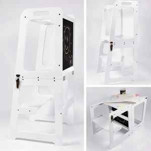 Offre Spéciale enfants cuisine escabeau avec tableau noir Montessori transformable <span class=keywords><strong>tour</strong></span> d'apprentissage - Product Image 5