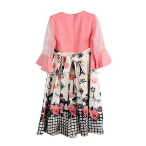 Vestido de Verano para Niñas Musulmanas Elasali, Nuevo Modelo OEM, Elegante, con Mangas Abullonadas, Chaleco con Flores, Ropa para Niñas de 10 Años, Alta Calidad - Product Image 2