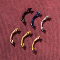 Piercings corporels en acier inoxydable de haute qualité, barbell segmenté doré pour l'oreille, anneau pour sourcil, clou de nez, clou de lèvre, style punk pour l'art corporel