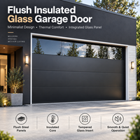Porte de garage moderne isolée LIXON, pleine vitrerie, panneau sandwich en acier et aluminium, porte sectionnelle pour villa
