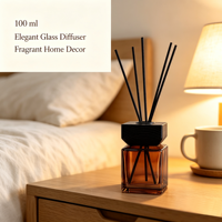 Bouteilles vides en verre pour diffuseur à bâtonnets, avec bouchon à vis en bois, design carré, pour décoration intérieure, conteneurs pour huiles essentielles