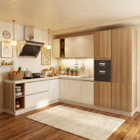 Meubles de cuisine modulaires modernes en MDF avec rangement multi-tiroirs pour projets de rénovation d'appartements et de maisons