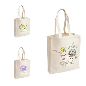 Reusable Grocery Blank Diy Cotton Girl Daily shoulder Shopping Bags for Girls, Kitchen Bags Book Tote Canvas Tote Bags/