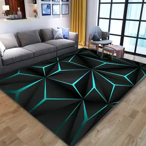 Lüks dekorasyon zemini mat 3D baskılı görüş teknolojisi anlamda halı oturma odası için