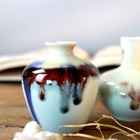 Vase à bourgeon en céramique flambe antique fait à la main pour aromathérapie vase en porcelaine bleu et blanc ornements en porcelaine