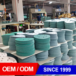 100 buah 6 inci ampelas cakram basah kering lapisan ganda pasir hijau kait dan <span class=keywords><strong>Loop</strong></span> tanpa debu kertas Sander Orbital acak untuk cat mobil - Product Image 6