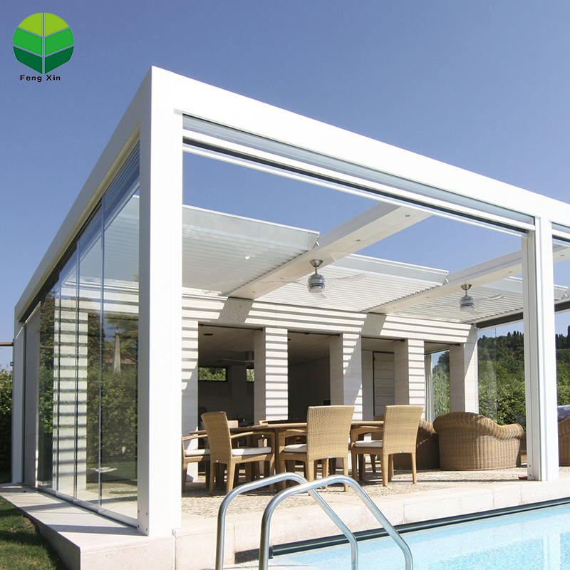2020 nouvelle facilement assemblé Imperméable Extérieur adapté aux besoins du client réglable motorisé pergola en aluminium