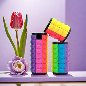 3D Colorful Mini ABS Plastic Fidget Sensory <b>Magic</b> Cube with Rotating & Sliding Features for Stress Relief - Product Image 2
