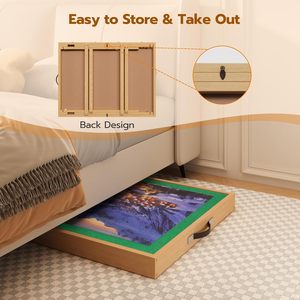 Table de puzzle pliable et inclinable 3-en-1 avec 4 tiroirs et housse de protection pour adultes, mobilier de maison - Product Image 4