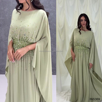 Robe Abaya personnalisée cousue à la main pour femmes, de haute qualité, vintage, en polyester, avec perles et paillettes, verte, pour usage quotidien musulman, vente en gros