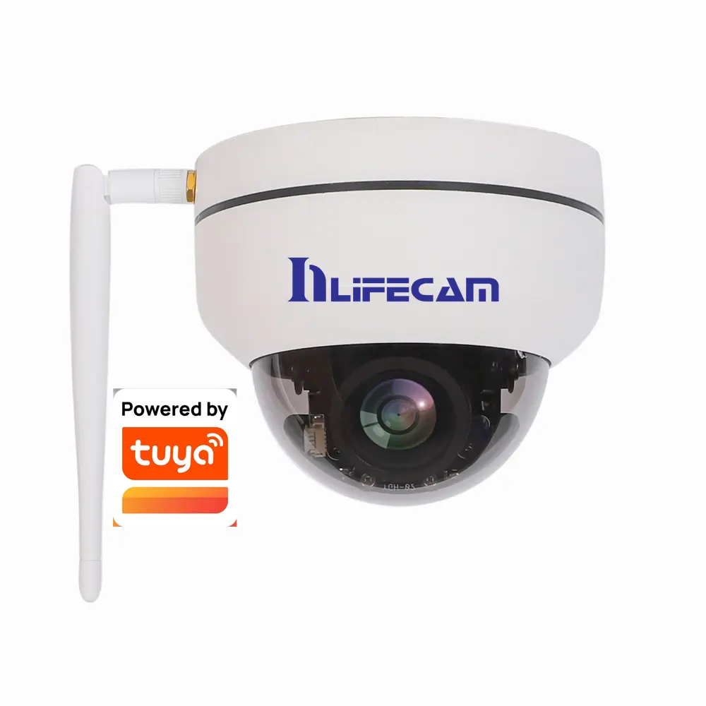5.0MP Tuya Smart APP WiFi Cámara al aire libre 5X Zoom óptico Alarma de seguridad para el hogar Cámara Seguimiento automático PTZ Cámara de video