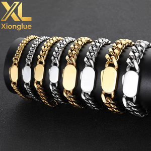 <b>Mens</b>/Womens Hip Hop Geometric Miami Cuban Link Bracelet 6mm-12mm 18K Gold Plated Non-Tarnish Stainless Steel Silver Wedding Gift - Product Image 4