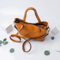 Sac à main fourre-tout vintage en cuir véritable de qualité supérieure pour femme, avec fermeture éclair étanche, style bandoulière simple