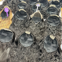 Pelucas de Cabello Humano Largo con Encaje Francés Transparente HD Brasileño al por Mayor para Mujeres Negras, Ondas de Agua, Remy de Alta Calidad