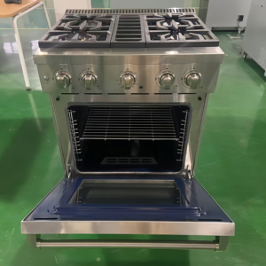 30 pulgadas 4.63 pies cúbicos pies Estufa de Cocina Eléctrica de 4 Quemadores, Cocina de Gas y Horno de Convección Eléctrico, Perillas de Acero Inoxidable y Aleación de Zinc - Product Image 1
