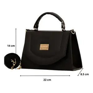 Bolso Bandolera Moderno Vintage con Patrón de Lichee Negro, Cierre de Cremallera Impermeable, Correa Única, Bolso de Hombro para Mujer, Primavera Verano - Product Image 1