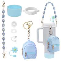 Lot de 7 accessoires de tasse réutilisables et écologiques certifiés, tendance, pour gobelets de 30 oz et 40 oz, avec manchon en silicone et sangle de transport – Vente Flash