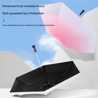 Parapluie pliant manuel rétractable ultraléger 50% dégradé de couleurs, anti-UV, portable de poche, tout-en-un, avec revêtement noir pour soleil et pluie