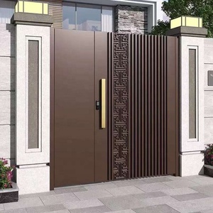 <span class=keywords><strong>Portail</strong></span> <span class=keywords><strong>coulissant</strong></span> électrique intelligent en aluminium avec cadre en <span class=keywords><strong>fer</strong></span>, modèle 3D, clôture principale extérieure pour jardins résidentiels de luxe - Product Image 2