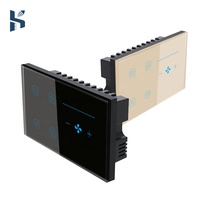 Interrupteur intelligent WiFi 4 voies en verre tactile 10A ABS pour éclairage et ventilateur, compatible Alexa et Google Assistant