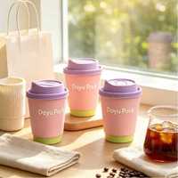 Gobelet en papier à double paroi de qualité supérieure, personnalisé avec logo, écologique, biodégradable, recyclable, de qualité alimentaire, pour boissons