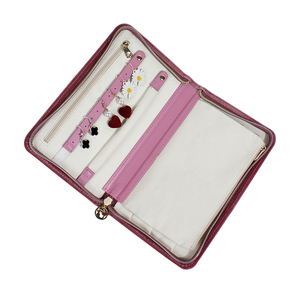 Eco-friendly Plush Velvet Jewelry bag Travel Case Soft Zipper Jewelry Organizer for Necklace Earrings