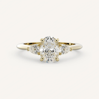 Bague de mariage personnalisée à trois pierres en diamant de laboratoire taille ovale 0,5-3 carats, or massif 10K/14K/18K, certifiée IGI, clarté VVS CVD/HPHT pour femme