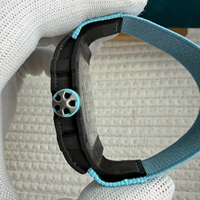Montre de luxe haut de gamme, nouvelle, ultra-fine, en fibre de carbone, 7,88 mm, bleue, 67-02, montre mécanique pour homme, étanche, automatique