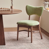 Chaise de salle à manger en bois massif, siège rembourré en lin moderne, dossier ergonomique, pieds en bois stables, meubles pour la maison, l'hôtel, la villa