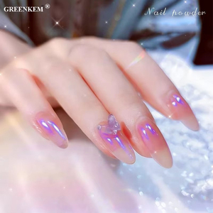 Poudre de pigment chromé pour ongles, <span class=keywords><strong>effet</strong></span> miroir <span class=keywords><strong>sirène</strong></span>, nacré néon, blanc et violet, plusieurs couleurs, pour décoration de vernis à ongles, poudre de cristal - Product Image 3