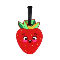 Cartoon Fruit PVC Bagagelabel Sleutelhanger Anti-verloren Reislabel Identificatielabel Leuke sleutelhanger & tas hanger accessoire