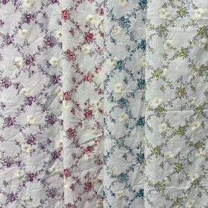 Tissu <span class=keywords><strong>en</strong></span> <span class=keywords><strong>voile</strong></span> de polyester à imprimé floral, broderie ajourée, style Dubaï, pour robes de mariée et vêtements féminins (OEM/ODM) - Product Image 3