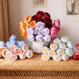 Peonías Artificiales de Estilo Europeo de 7 Cabezas, Artículos de Decoración para el Hogar, Peonías de Seda para Centros de Mesa de Boda, Flores Artificiales - Product Image 3