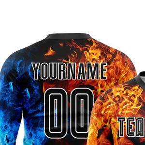 <b>Flame</b> Design Long Sleeve Soccer Jersey Football Performance <b>Shirt</b> Breathable Quick Dry Athletic Match Training Uniform Men Teams - Product Image 5