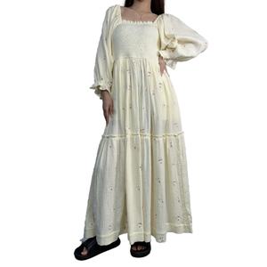 Robe de jardin décontractée élégante et ajustée pour femme, personnalisable, magnifique vêtement ample avec tissu tissé à motif écologique - Product Image 1